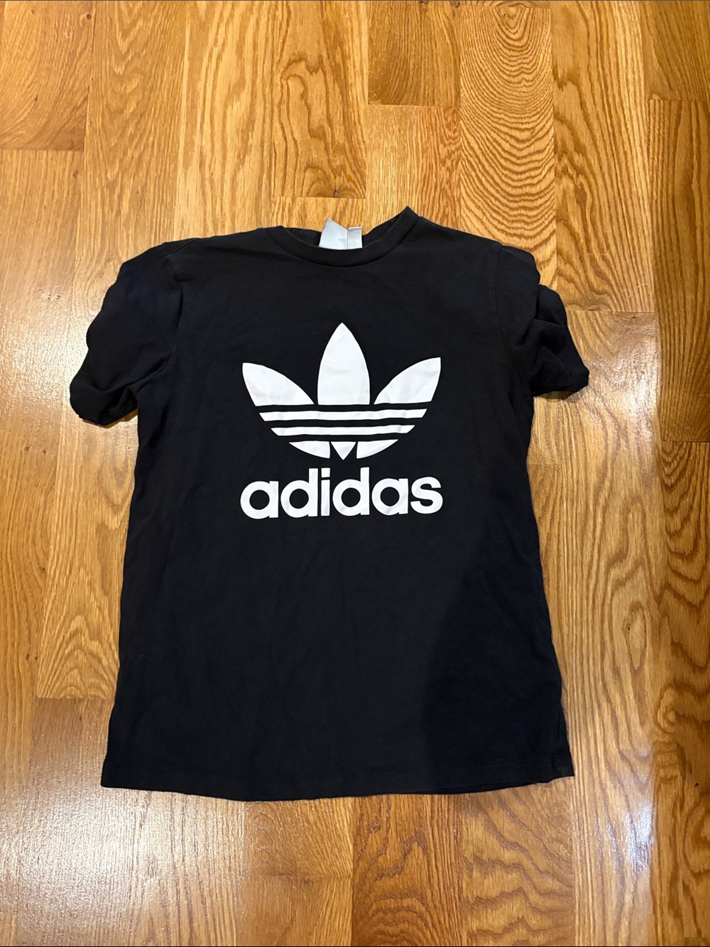 adidas Black Tee with White Trefoil Logo